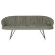 SITZBANK 202/88/65 cm Flachgewebe Grün Metall  - Schwarz/Grün, Design, Textil/Metall (202/88/65cm) - Novel