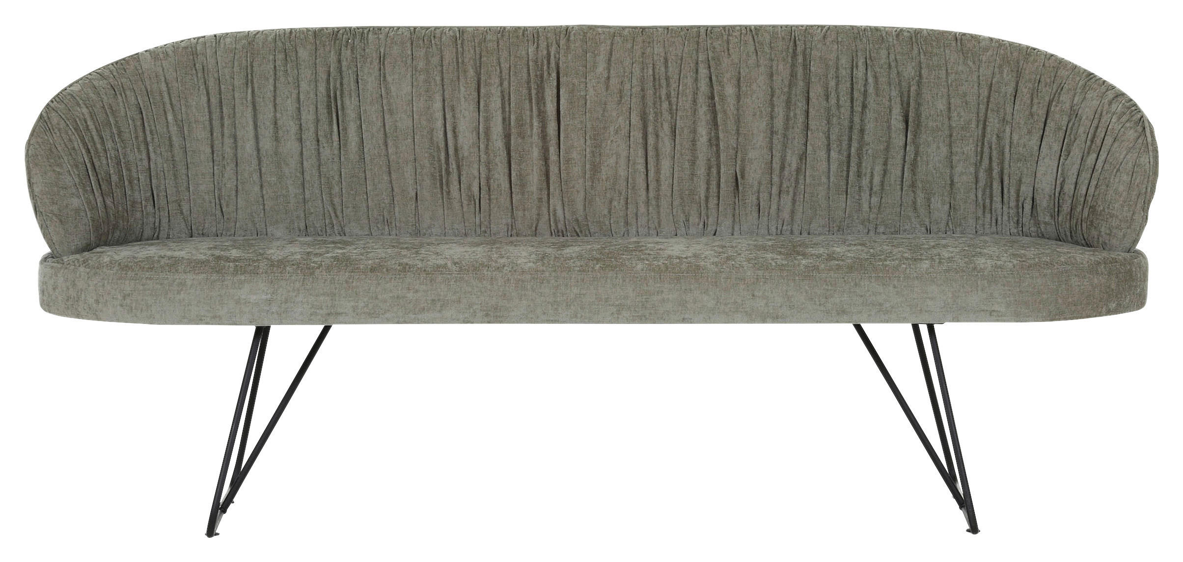 SITZBANK in Textil Grün  - Schwarz/Grün, Design, Textil/Metall (202/88/65cm) - Novel