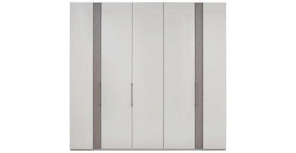 DREHTÜRENSCHRANK in Hellgrau - Chromfarben/Hellgrau, Design, Glas/Holzwerkstoff (250/216/59cm) - Dieter Knoll