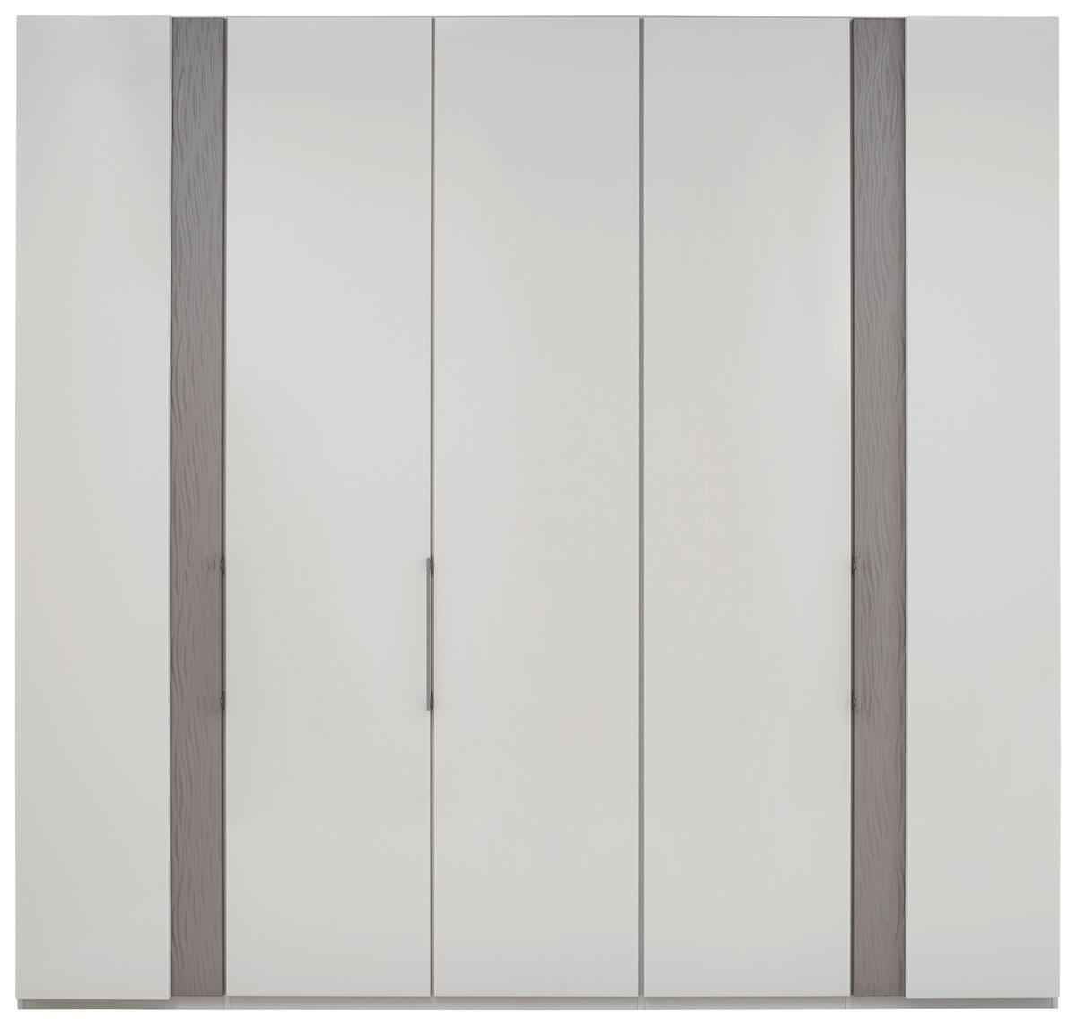DREHTÜRENSCHRANK in Hellgrau  - Chromfarben/Hellgrau, Design, Glas/Holzwerkstoff (250/216/59cm) - Dieter Knoll