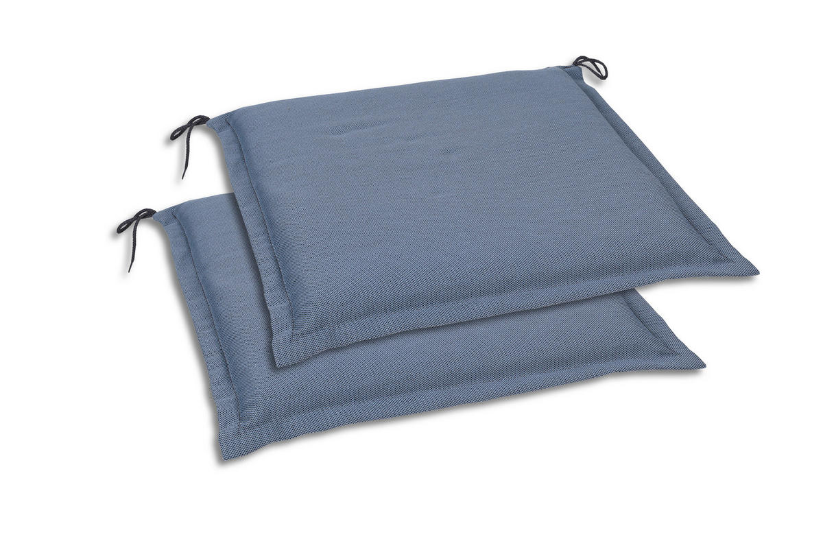 GARTENSITZKISSENSET Uni  - Blau, Basics, Textil (45/5/47cm)