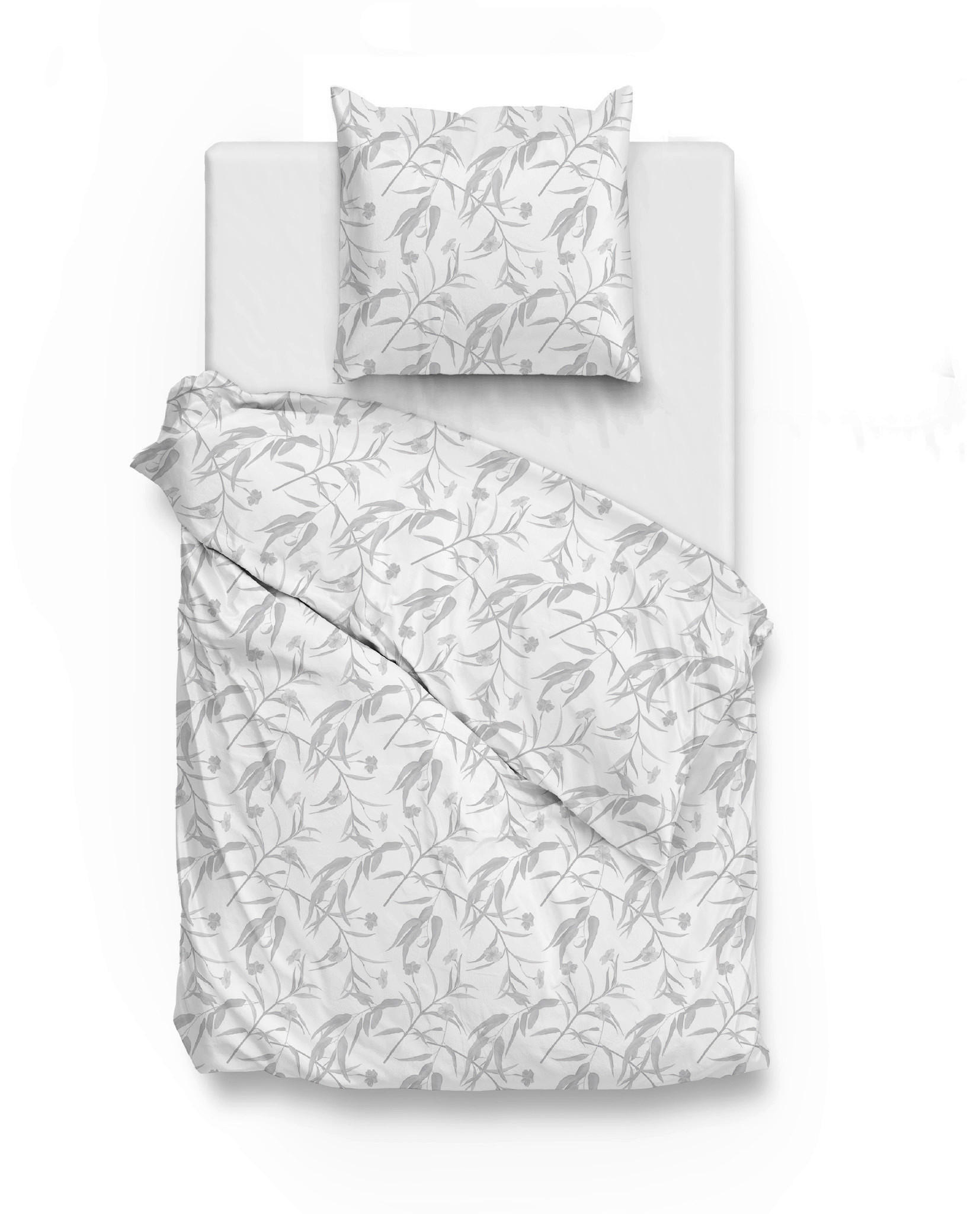 BETTWÄSCHE 2-teilig Fiori-di-Satinado Makosatin 135/200 cm  - Weiß, Basics, Textil (135/200cm)