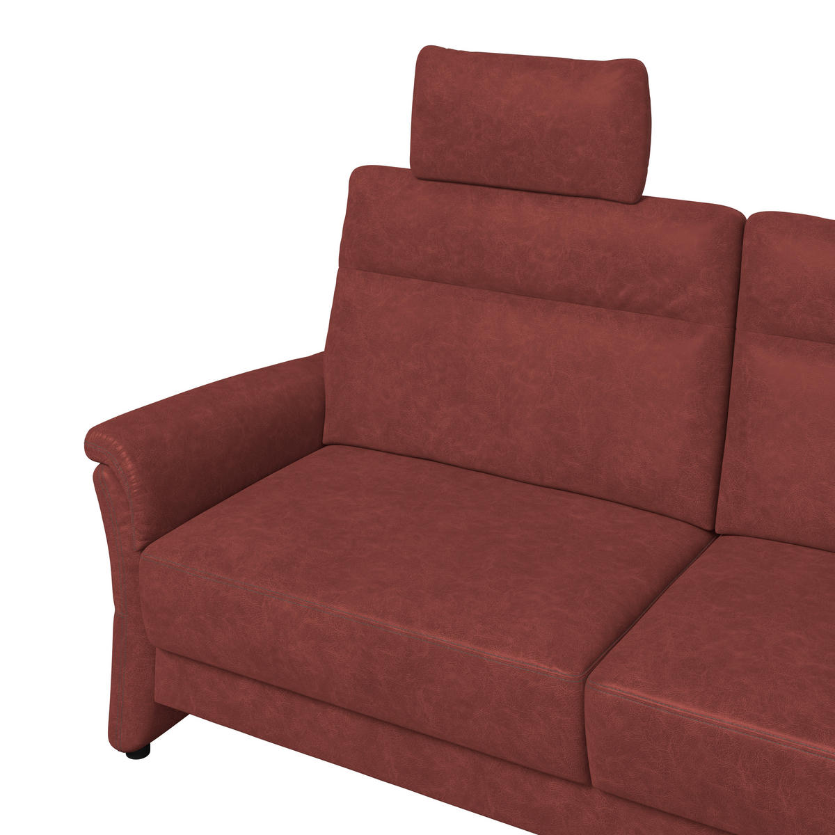 3,5-SITZER - Rotbraun/Schwarz, Konventionell, Kunststoff/Textil (205/98/91cm) - Elegando