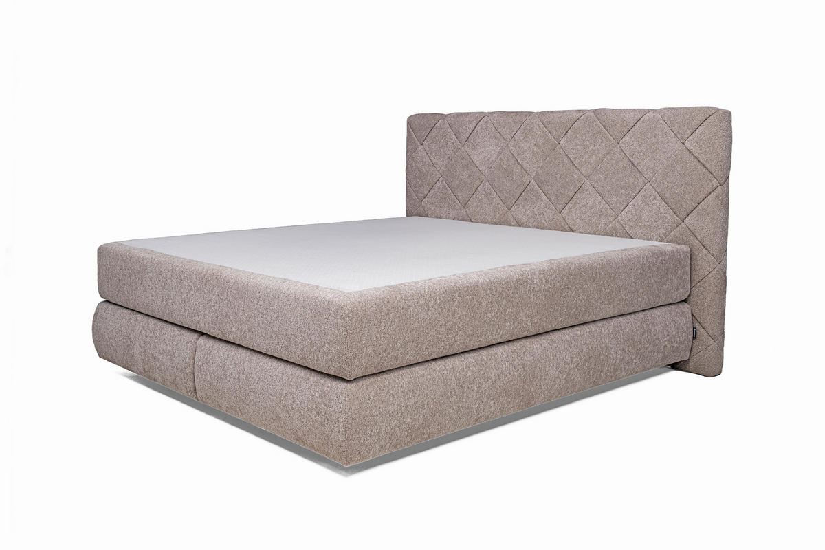 KONTINENTALSÄNG 180/200 cm,  in mocca, bäddmadrass, H2 = medelfast  - svart/mocca, Design, trämaterial/trä (180/200cm) - Visionight