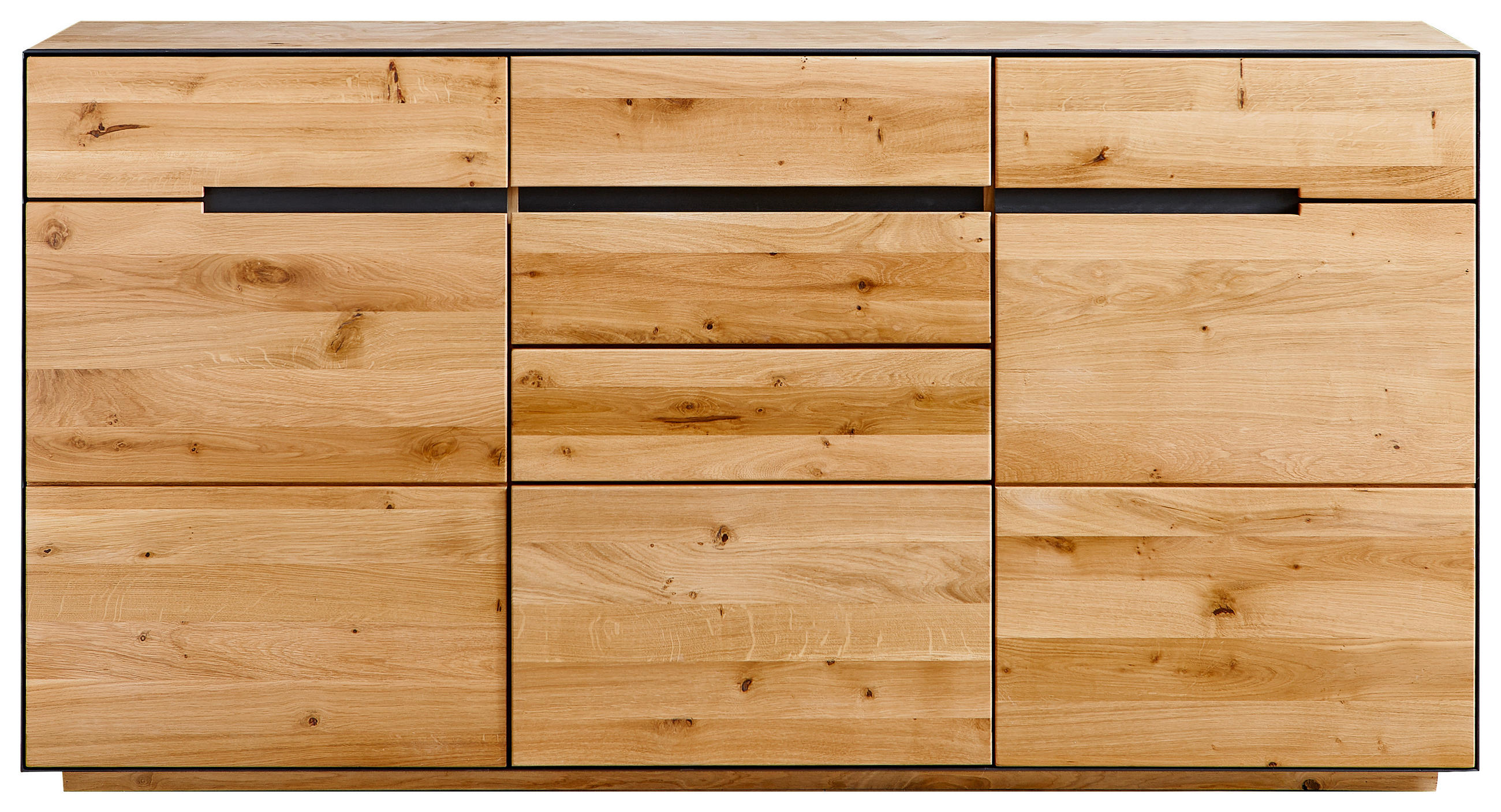 ŠIROKÁ KOMODA, divoký dub, barvy dubu, 165/85/42 cm - barvy dubu/antracitová, Konvenční, kov/dřevo (165/85/42cm) - Linea Natura