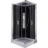 SPRCHOVÝ KOUT černá, barvy chromu  - černá/barvy chromu, Moderní, kov/sklo (90/90/215cm)