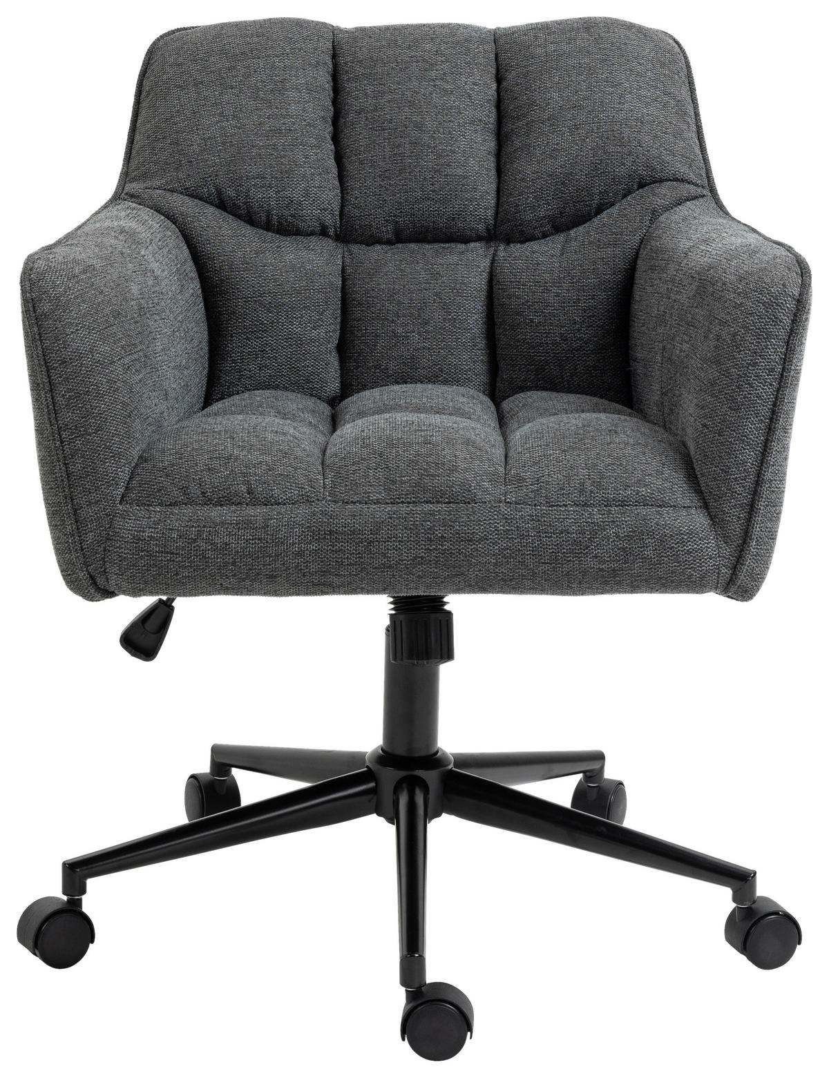 DREHSTUHL Webstoff Grau  - Schwarz/Grau, MODERN, Kunststoff/Textil (64/90/62cm) - MID.YOU