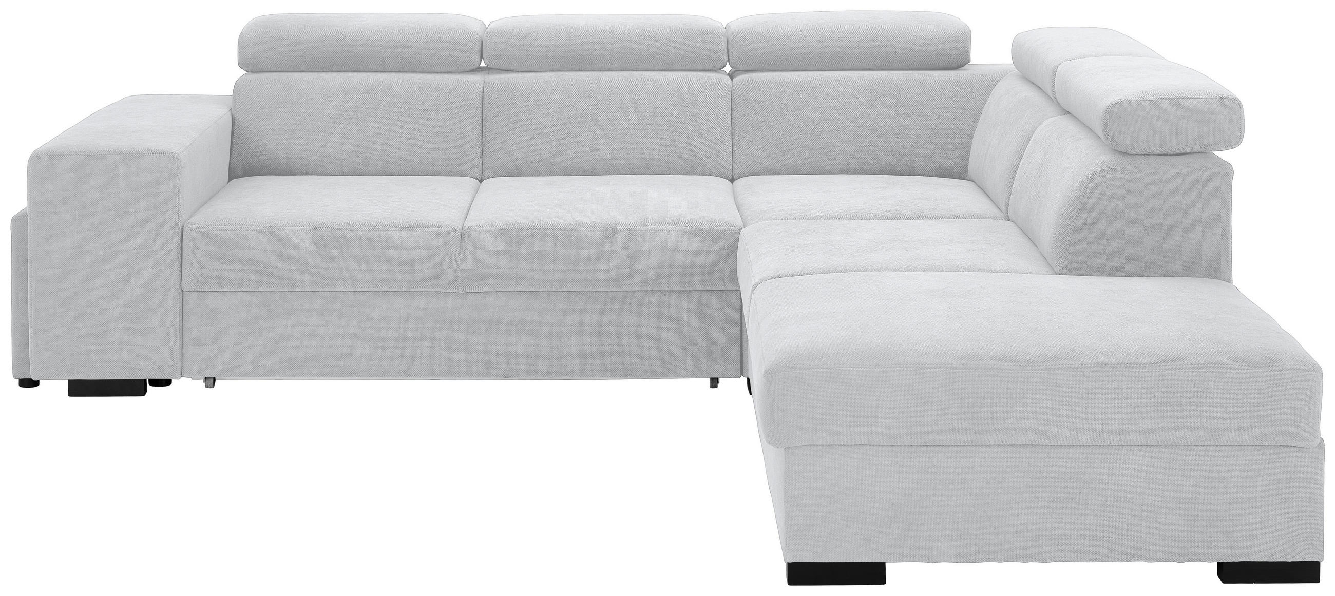 ECKSOFA Hellgrau Webstoff  - Hellgrau/Schwarz, KONVENTIONELL, Holz/Textil (283/244cm) - Carryhome