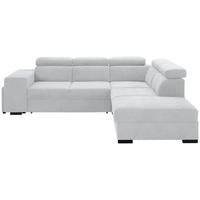 ECKSOFA Hellgrau Webstoff  - Hellgrau/Schwarz, KONVENTIONELL, Holz/Textil (283/244cm) - Carryhome