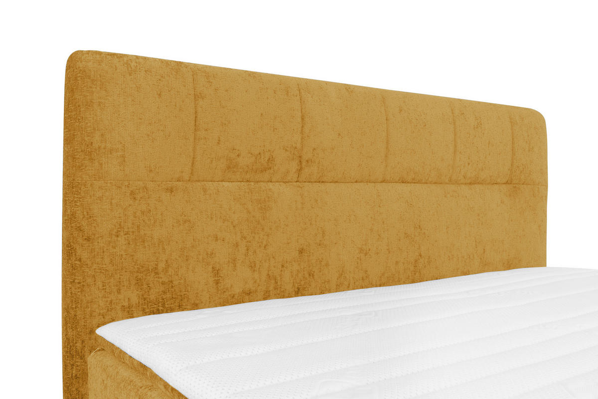 BOXSPRINGBETT 160/200 cm  in Currygelb  - Currygelb/Schwarz, Design, Textil/Metall (160/200cm) - Esposa