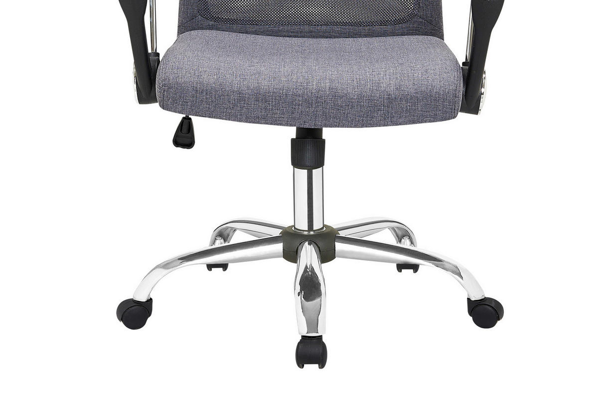 DREHSTUHL Netzbespannung Grau, Silberfarben  - Silberfarben/Schwarz, MODERN, Kunststoff/Textil (62/118/60cm) - Livetastic