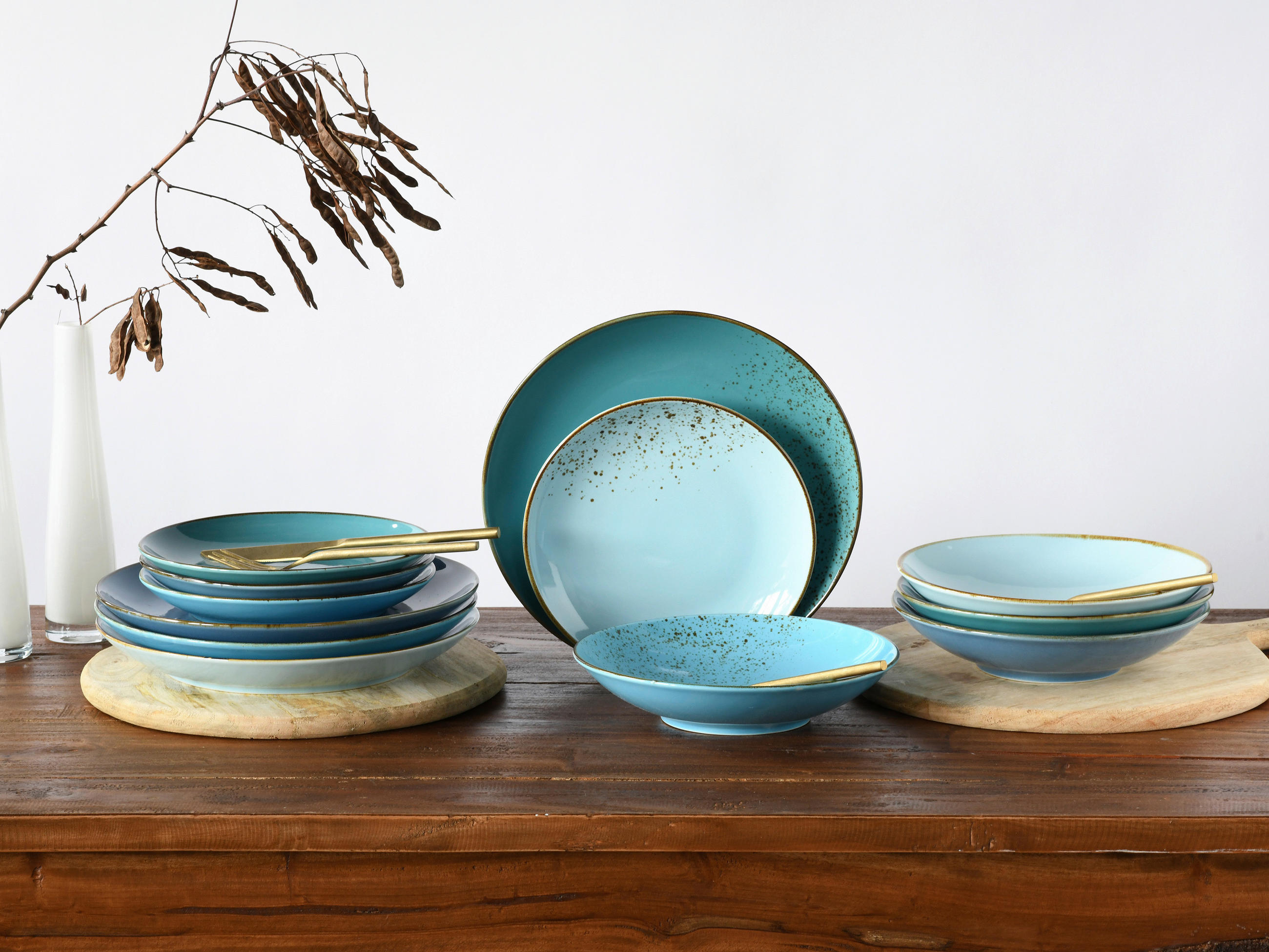 SET MATTALLRIKAR 27 cm  - pastellblå, Trend, keramik (27cm) - Creatable