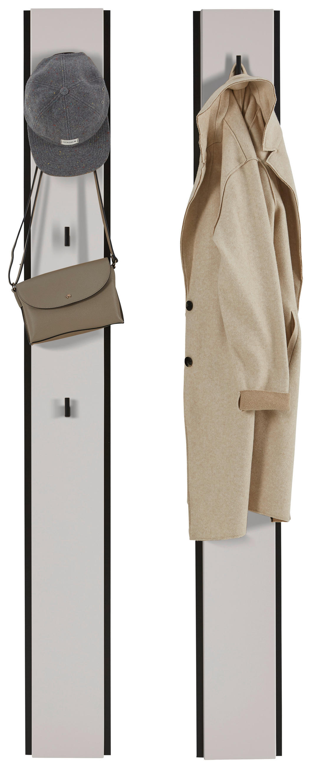 GARDEROBE 4-teilig  in 180/190/24,3 cm  - Beige/Schwarz, KONVENTIONELL, Glas/Holzwerkstoff (180/190/24,3cm) - Voleo