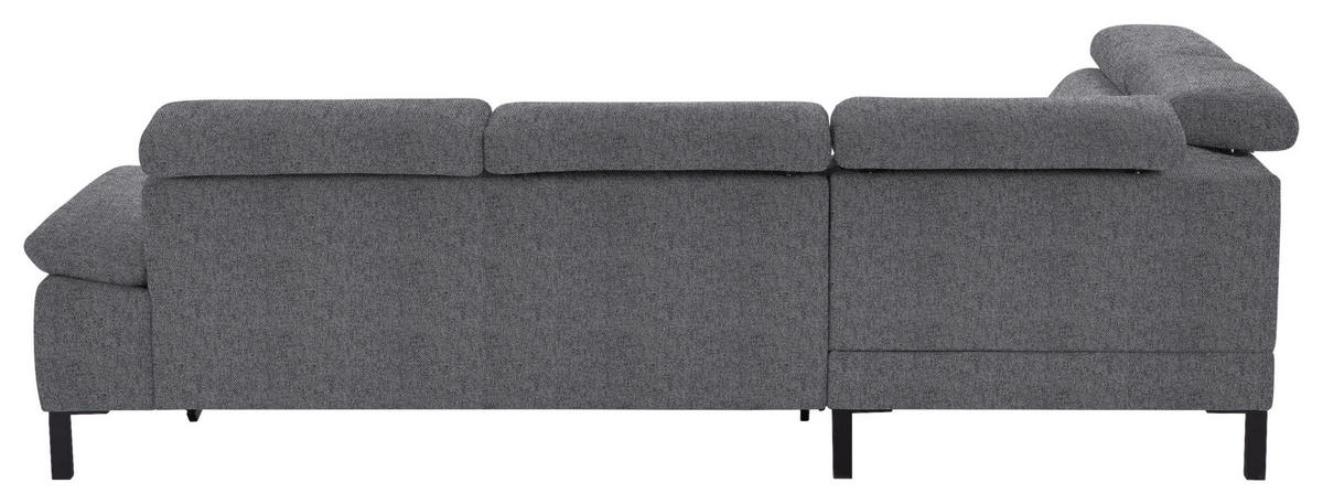 ECKSOFA in Flachgewebe Grau  - Schwarz/Grau, Design, Holzwerkstoff/Textil (217/272cm) - Pure Home Comfort