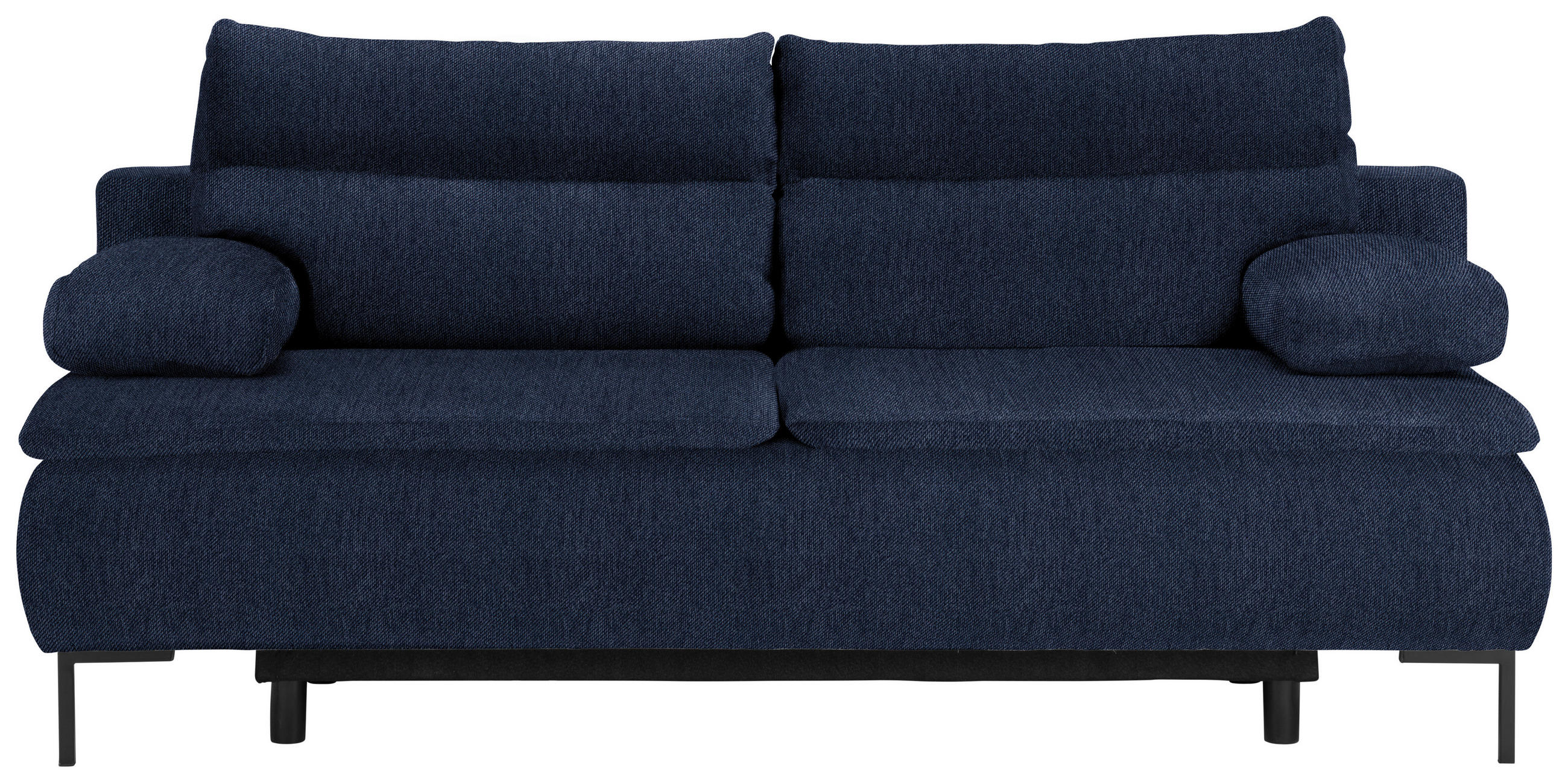 BOXSPRINGSOFA in Webstoff Dunkelblau  - Schwarz/Dunkelblau, Design, Textil/Metall (202/93/100cm) - Novel