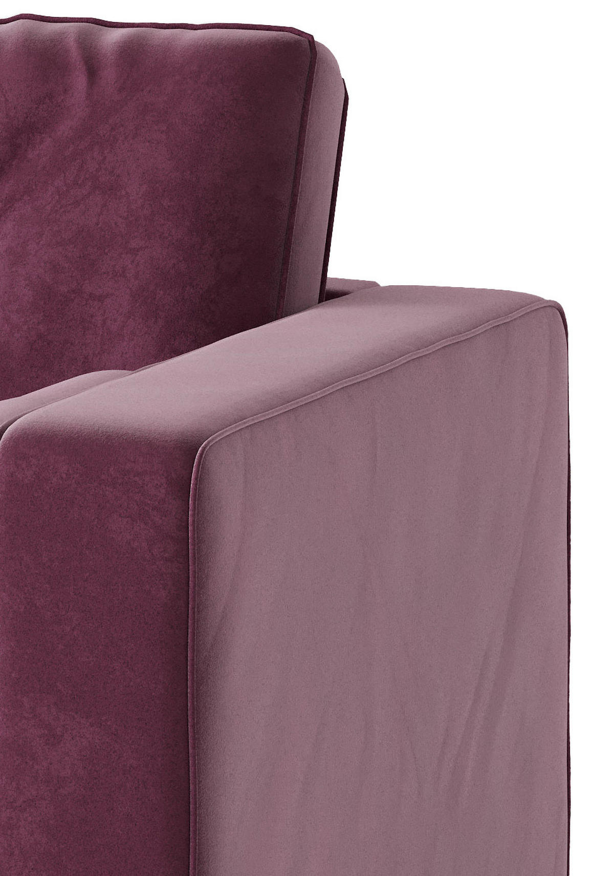 HÖRNSOFFA i flatväv vinröd  - stålfärgad/vinröd, Design, metall/textil (259/205cm) - Livetastic