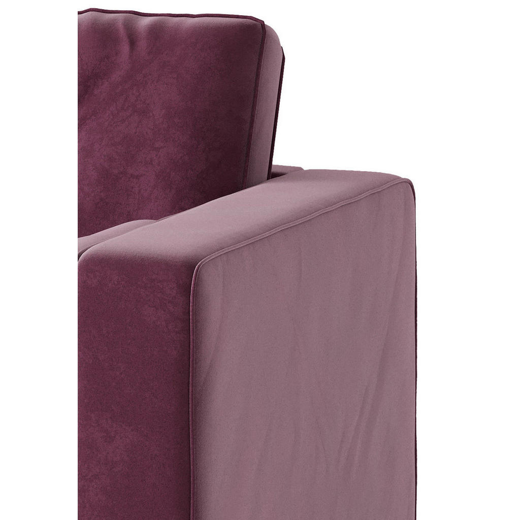 Thumbnail - Livetastic Ecksofa Scott, Weinrot, Textil, 4-Sitzer, Füllung: Daunen, Silikon,Silikon, Ottomane links, L-Form, 259x205 c...