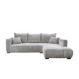 ECKSOFA in Cord Hellgrau  - Hellgrau/Schwarz, MODERN, Holz/Textil (322/208cm) - Carryhome