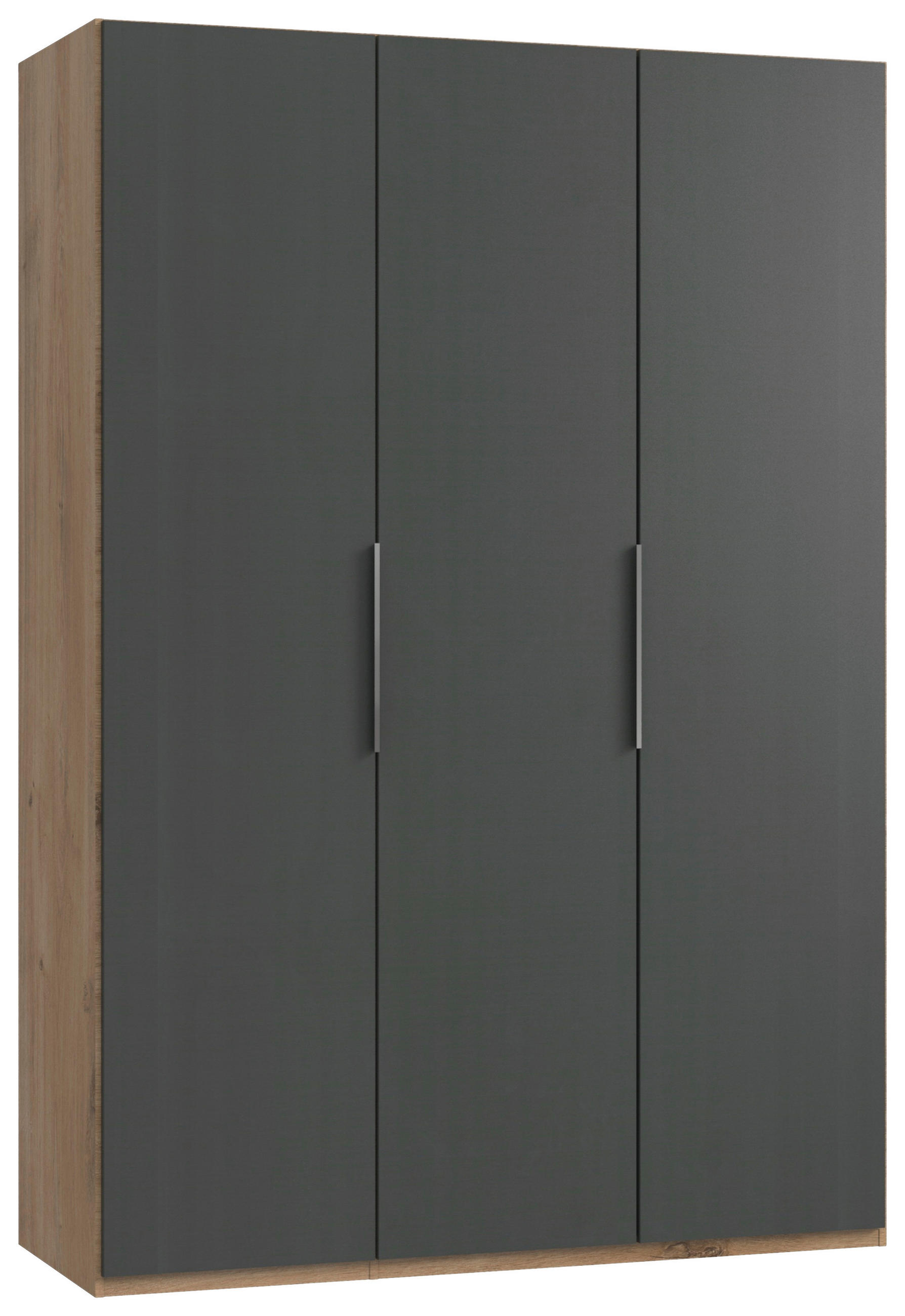DREHTÜRENSCHRANK  in Graphitfarben, Eichefarben  - Chromfarben/Eichefarben, MODERN, Holzwerkstoff (150/216/58cm) - MID.YOU
