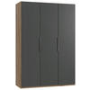 DREHTÜRENSCHRANK  in Graphitfarben, Eichefarben  - Chromfarben/Eichefarben, MODERN, Holzwerkstoff (150/216/58cm) - MID.YOU