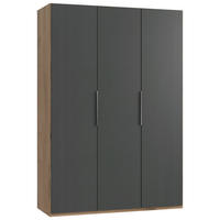 DREHTÜRENSCHRANK  in Graphitfarben, Eichefarben  - Chromfarben/Eichefarben, MODERN, Holzwerkstoff (150/216/58cm) - MID.YOU