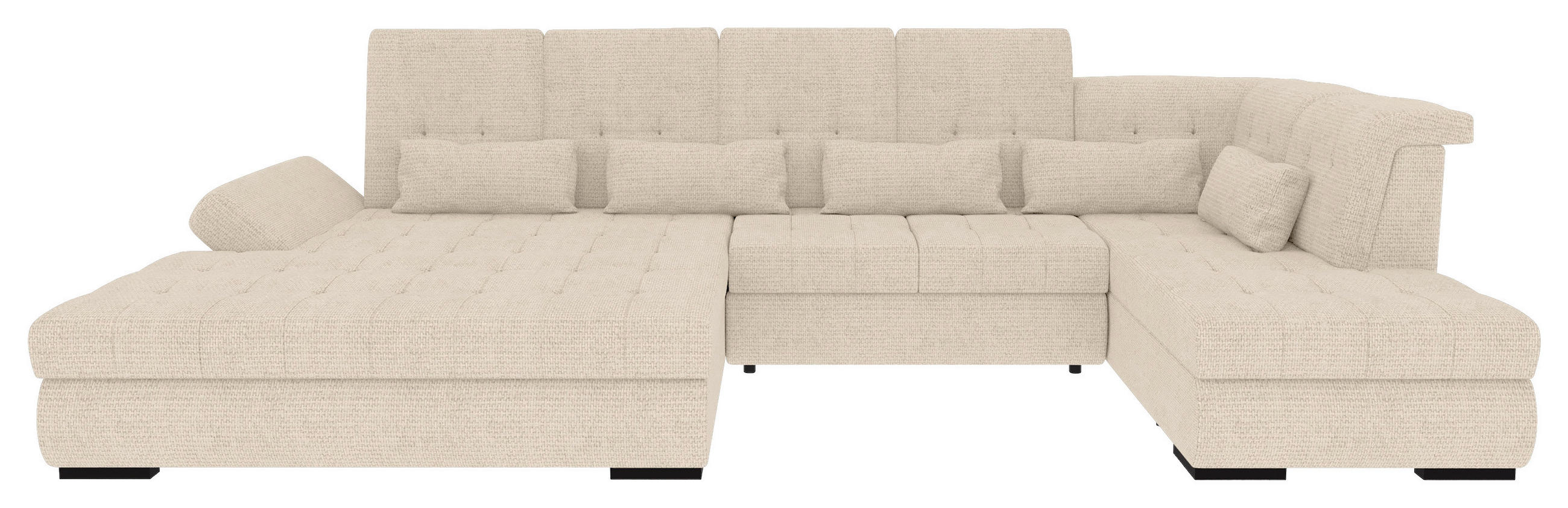 WOHNLANDSCHAFT Perlmutt Struktur  - Perlmutt/Schwarz, KONVENTIONELL, Kunststoff/Textil (212/358/222cm) - Carryhome