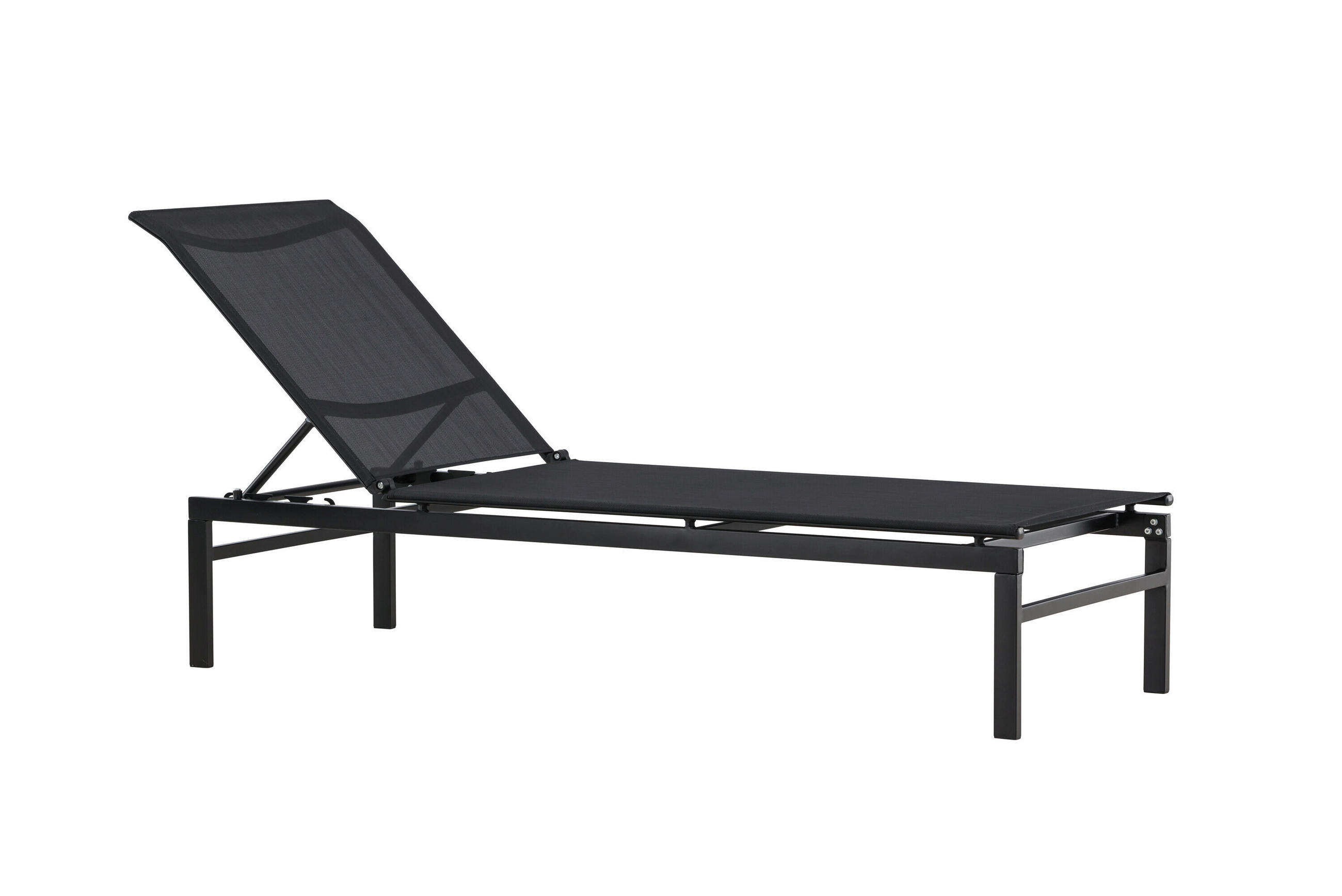 SONNENLIEGE 60/97/189 cm  - Schwarz, MODERN, Textil/Metall (60/97/189cm) - Gardenson