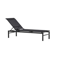 SONNENLIEGE 60/97/189 cm  - Schwarz, MODERN, Textil/Metall (60/97/189cm) - Gardenson