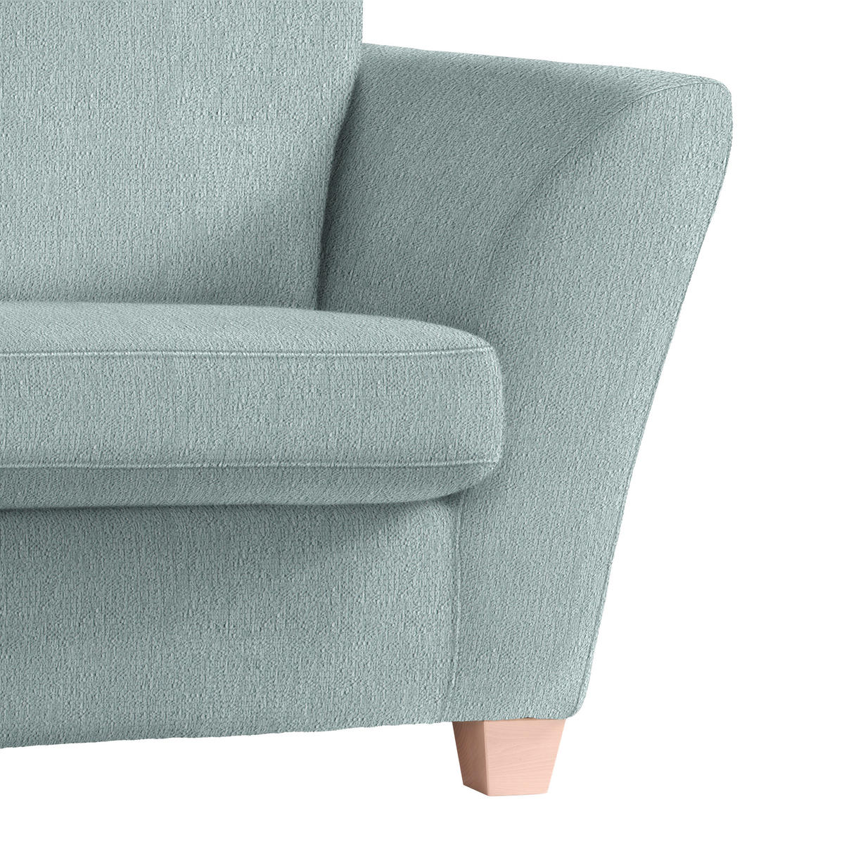 2-SITZER-SOFA in Chenille Petrol  - Petrol/Naturfarben, Holz/Textil (190/70-85/95cm) - MID.YOU