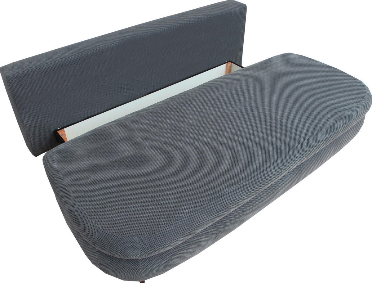 SCHLAFSOFA in Webstoff, Plüsch Grau  - Schwarz/Grau, Design, Holz/Textil (213/89/105cm) - Novel