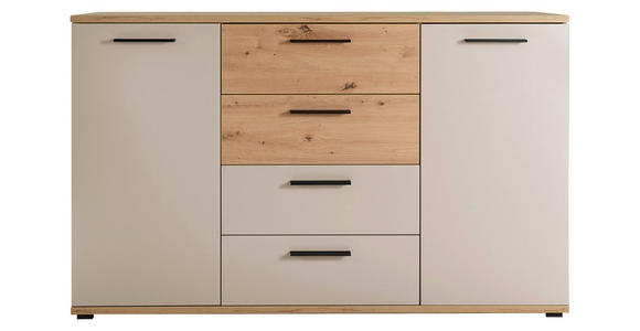 SIDEBOARD  150/92/38 cm 4 Schublade(n)  - Kaschmir/Schwarz, KONVENTIONELL, Holzwerkstoff/Kunststoff (150/92/38cm) - Xora