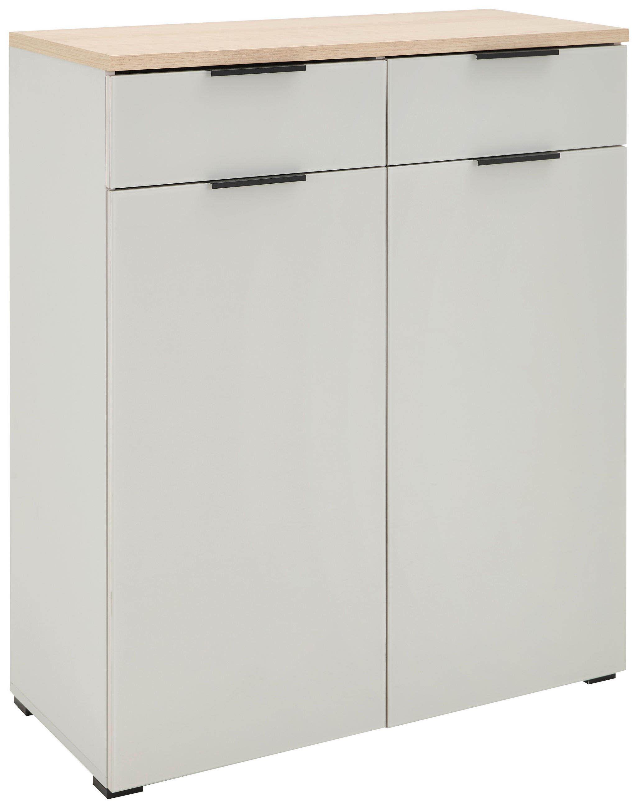 SCHUHSCHRANK Eichefarben, Kaschmir  - Kaschmir/Eichefarben, Design, Glas/Holzwerkstoff (89/105/40cm) - Voleo