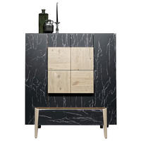 HIGHBOARD Schwarz, Eichefarben  128/146/42,6 cm  - Eichefarben/Schwarz, Natur, Glas/Holz (128/146/42,6cm) - Voglauer