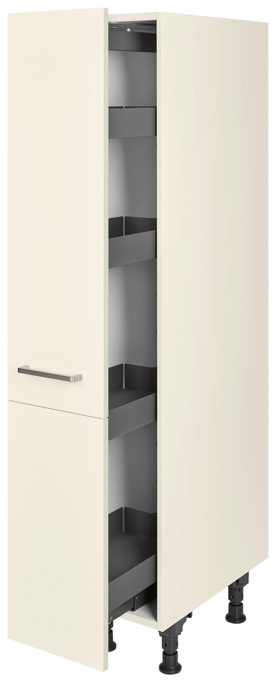 APOTHEKERSCHRANK 30/168/58 cm  in Magnolie  - Edelstahlfarben/Magnolie, MODERN, Holzwerkstoff/Metall (30/168/58cm) - Nobilia