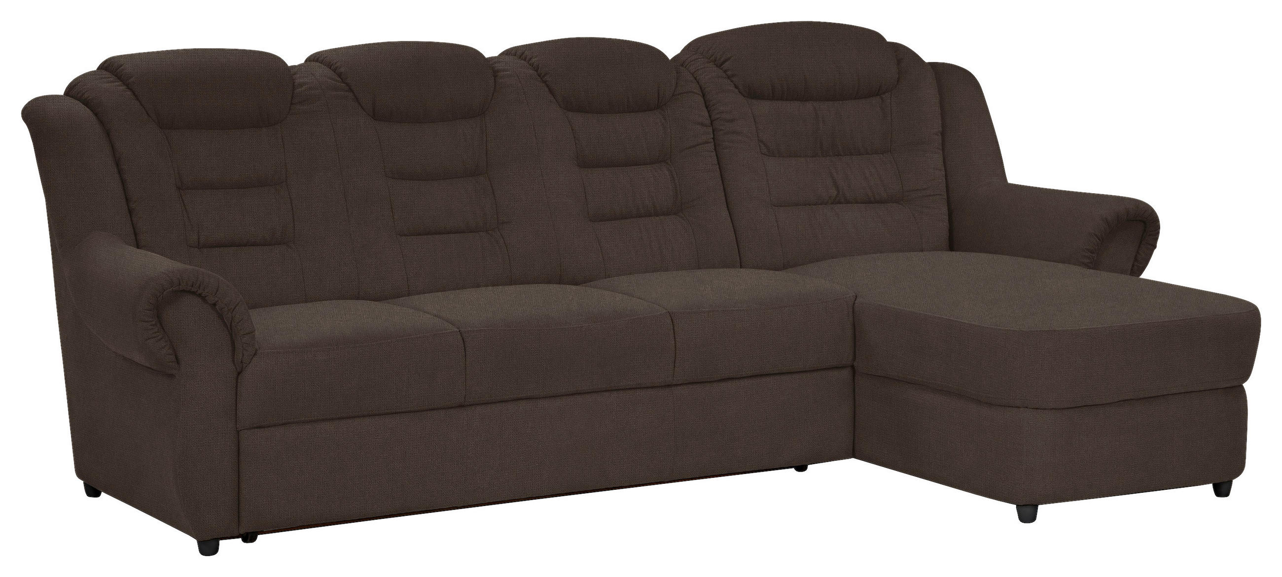 ECKSOFA in Chenille Braun  - Schwarz/Braun, Konventionell, Kunststoff/Textil (262/165cm) - Livetastic
