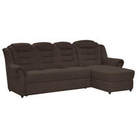 ECKSOFA Braun Chenille  - Schwarz/Braun, KONVENTIONELL, Kunststoff/Textil (262/165cm) - Livetastic
