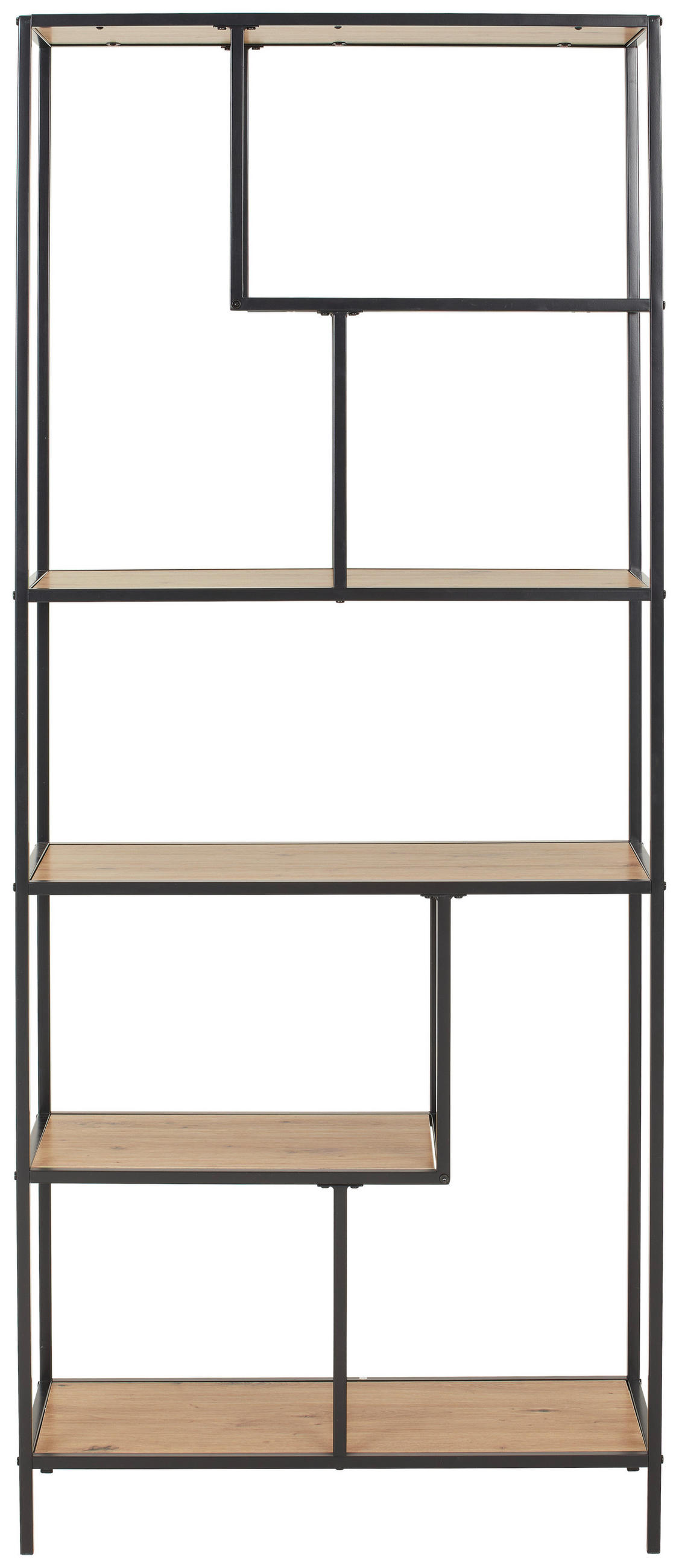 OTVORENA POLICA crna, boja hrasta  - boja hrasta/crna, Trendi, metal/pločasti materijal (77/185/33cm) - Xora