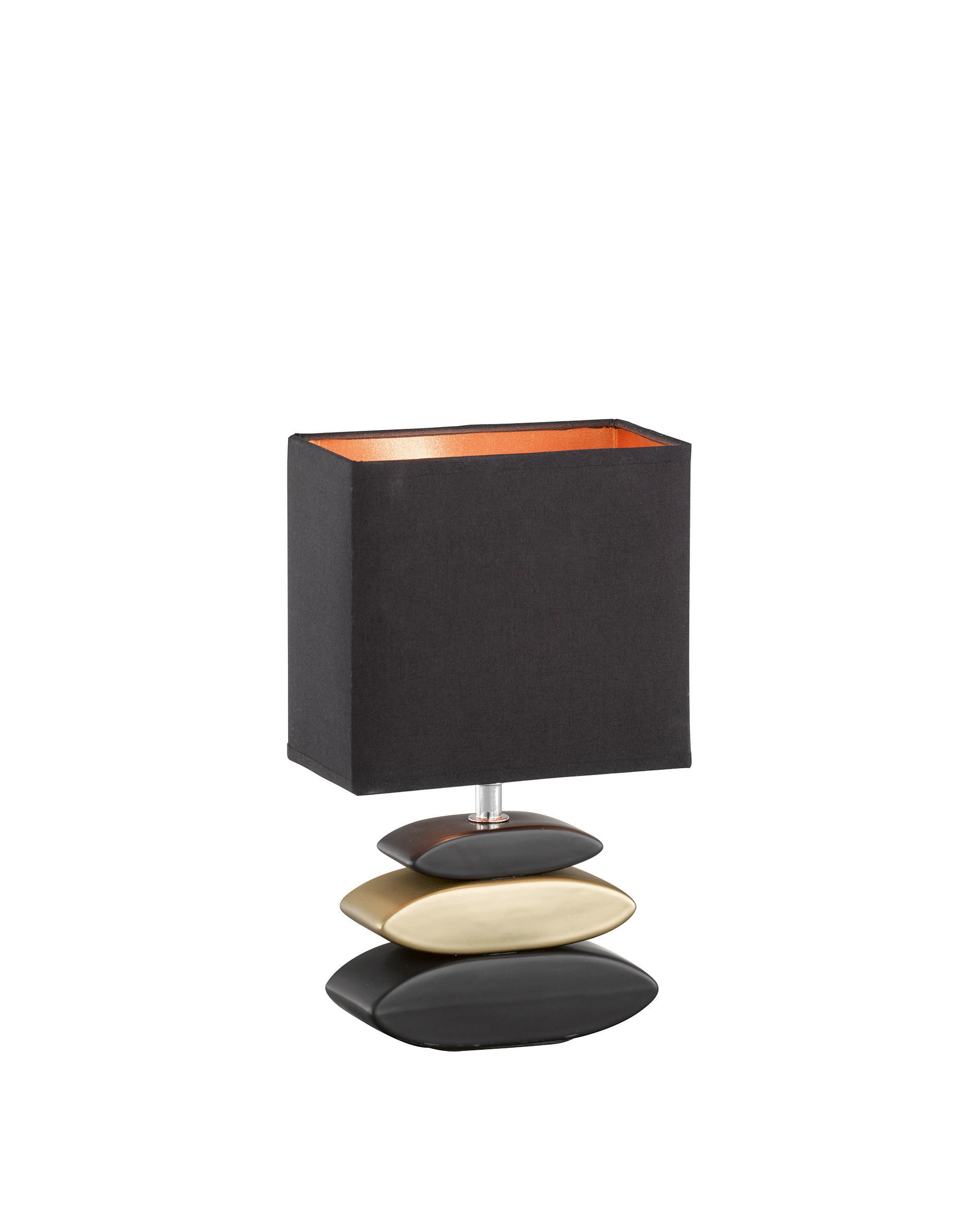 TISCHLEUCHTE - Goldfarben/Schwarz, Basics, Keramik/Textil (17/10/29cm)