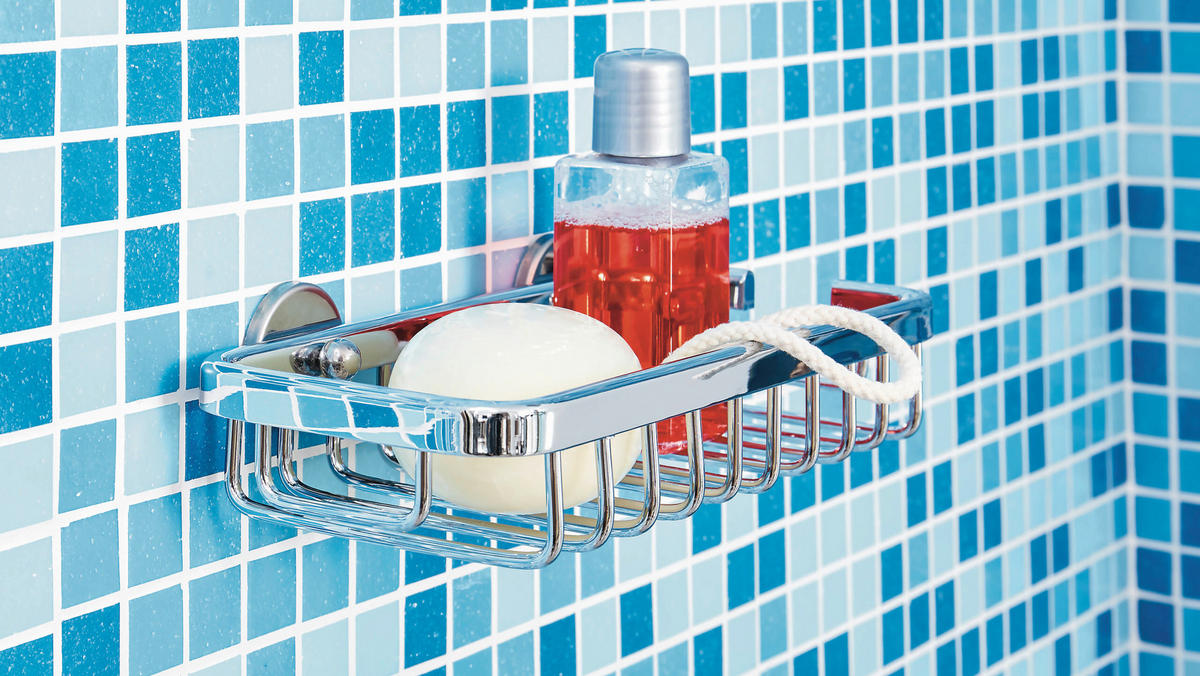 DUSCHABLAGE - Chromfarben, Basics, Metall (22/10,2/5cm) - Tesa