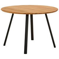ESSTISCH 110/110/75 cm Echtholz  Holz rund Eichefarben  - Eichefarben/Schwarz, Design, Holz/Metall (110/110/75cm) - Linea Natura