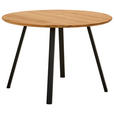 ESSTISCH 110/110/75 cm Echtholz  Holz rund Eichefarben  - Eichefarben/Schwarz, Design, Holz/Metall (110/110/75cm) - Linea Natura