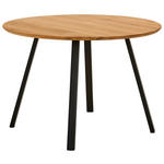 ESSTISCH 110/110/75 cm Echtholz  Holz rund Eichefarben  - Eichefarben/Schwarz, Design, Holz/Metall (110/110/75cm) - Linea Natura