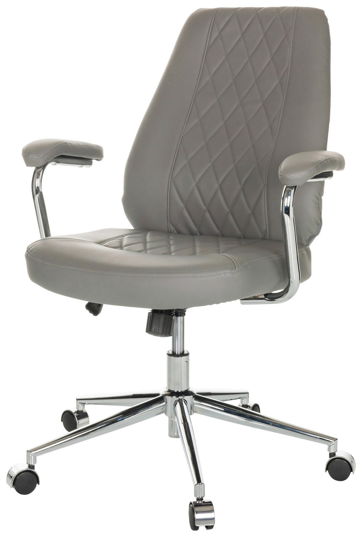 DREHSTUHL Grau  - Schwarz/Grau, Basics, Leder/Kunststoff (68/96-103/68cm) - MID.YOU