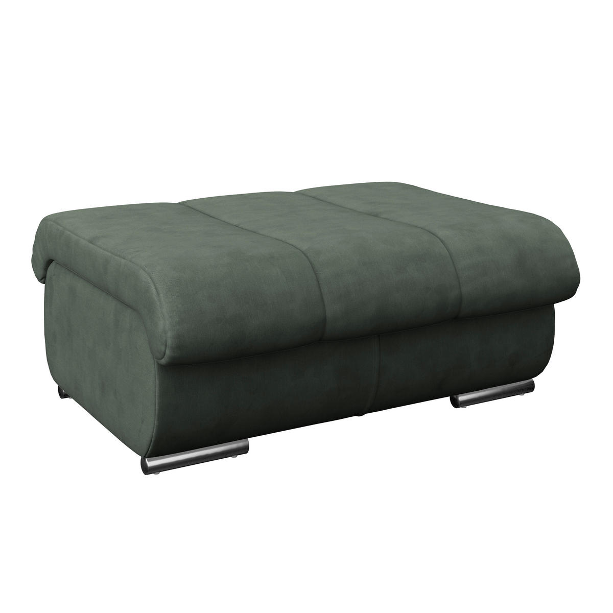 HOCKER in Textil Hellgrün  - Chromfarben/Hellgrün, Modern, Textil/Metall (100/43/80cm) - MID.YOU