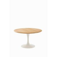 GARTENTISCH 125/125/75,5 cm Holz Teakfarben, Grauweiss rund  - Grauweiss/Teakfarben, Design, Holz/Metall (125/125/75,5cm)