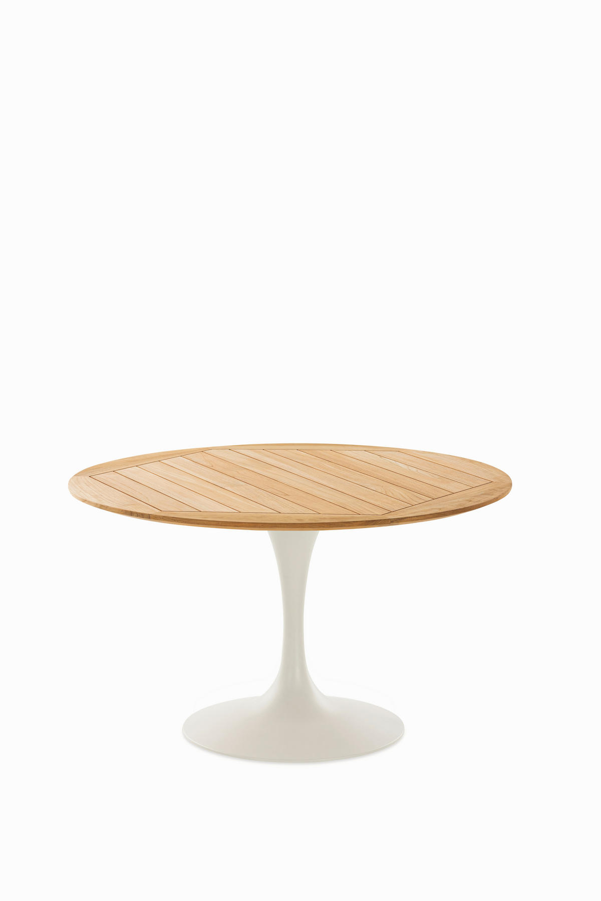 GARTENTISCH 125/125/75,5 cm Holz Teakfarben, Grauweiss rund  - Grauweiss/Teakfarben, Design, Holz/Metall (125/125/75,5cm)