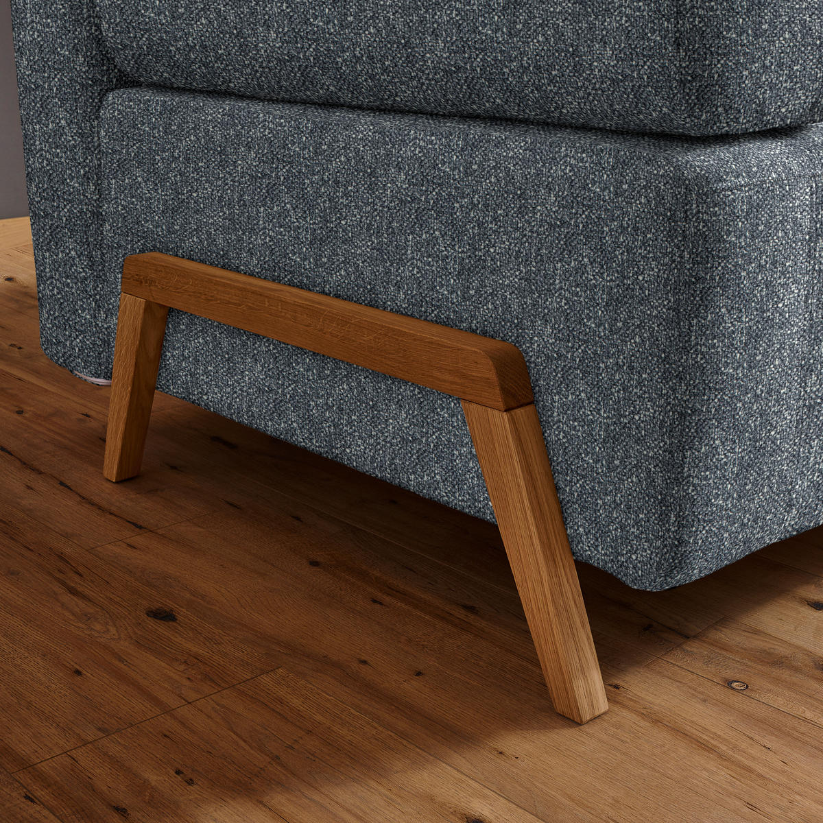 SCHLAFSOFA Bouclé Dunkelgrau  - Dunkelgrau/Naturfarben, Design, Holz/Textil (211/88/102cm) - Niels Andersson