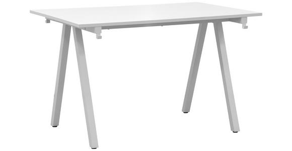 SCHREIBTISCH 120/80/75 cm Weiß  - Weiß, MODERN, Holzwerkstoff/Metall (120/80/75cm) - Carryhome