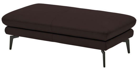3-SITZER-SOFA in Leder Braun  - Schwarz/Braun, Design, Leder/Metall (222/86/104cm) - Dieter Knoll