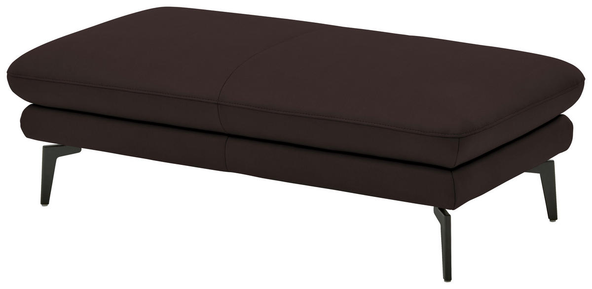 3-SITZER-SOFA in Leder Braun  - Schwarz/Braun, Design, Leder/Metall (222/86/104cm) - Dieter Knoll